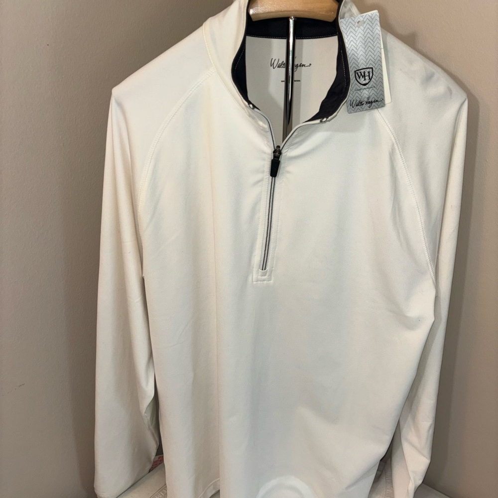 Walter Hagen Black and White Quarter-Zip Pullover